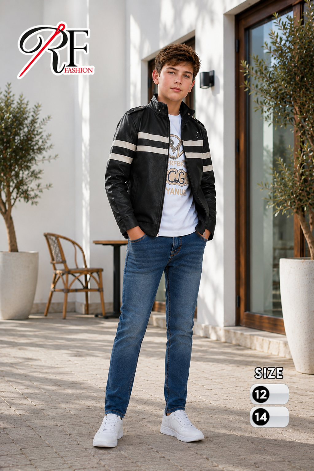 Boys' Striped Jeans محير اولادي مقلم
